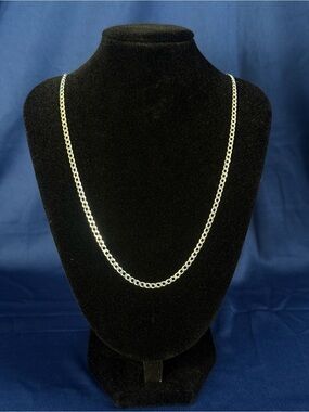 22” Solid 3mm 925 Curb Chain Necklace